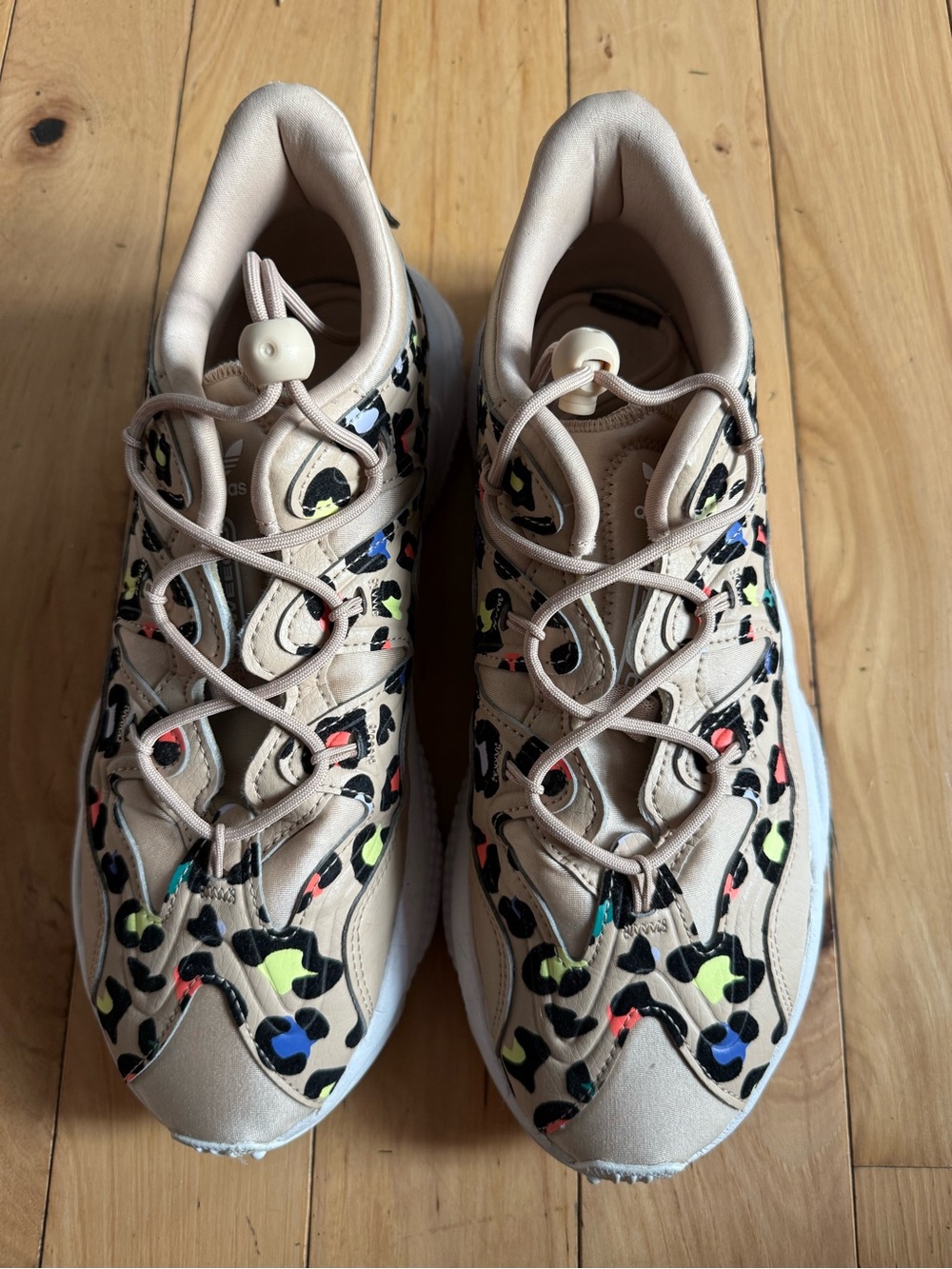 Woman’s Beige Leopard Print Athletic Sneakers
